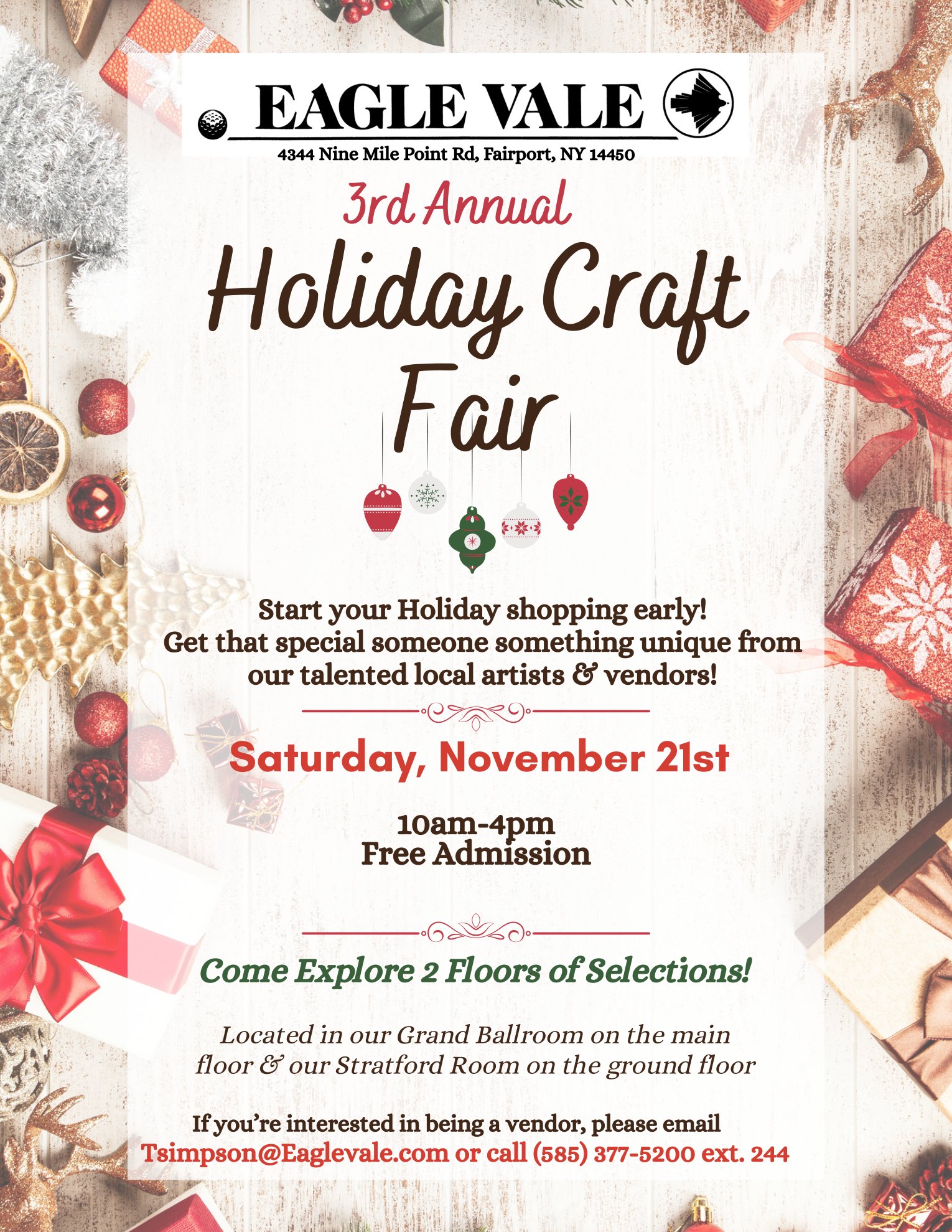 3rd Annual Holiday Craft Fair event flyer